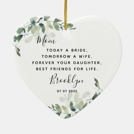 Mutter der Bride Keepake Keramik Ornament (Hinten)