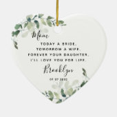 Mutter der Bride Keepake Keramik Ornament (Hinten)