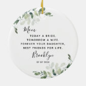 Mutter der Bride Keepake Keramik Ornament (Hinten)