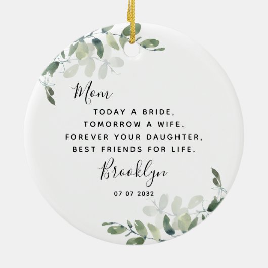 Mutter der Bride Keepake Keramik Ornament (Hinten)