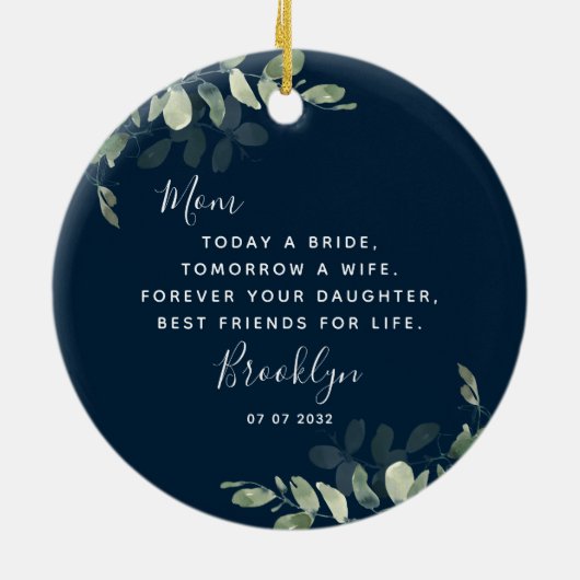 Mutter der Bride Keepake Keramik Ornament (Hinten)