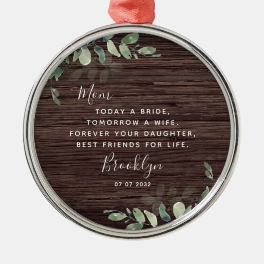 Mutter der Bride Keepake Ornament Aus Metall (Vorne)