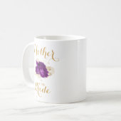 Mutter der Bride Lila Gold Floral Coffee Tasse (Vorderseite Links)