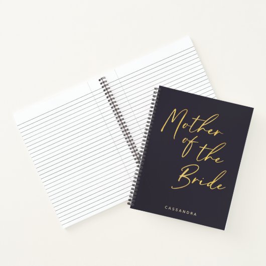 Mutter der Bride Minimalistisch Gold Navy Personal Notizblock (Innenseite)