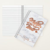 Mutter der Bride Moderne Rose Gold Herz Marmor Notizblock (Innen)