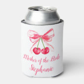 Mutter der Bride Pink Bow Coquette Wedding Dosenkühler (Kanne Vorderseite)