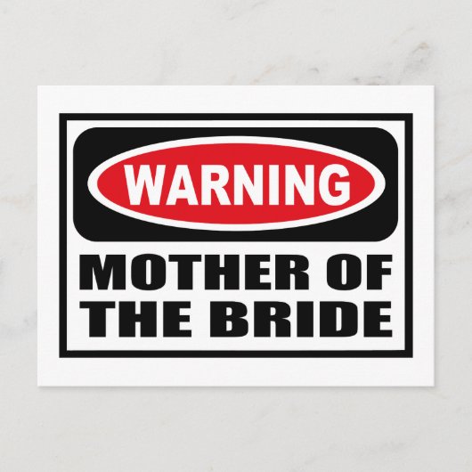 MUTTER DER BRIDE-Postkarte warnen Postkarte (Vorderseite)