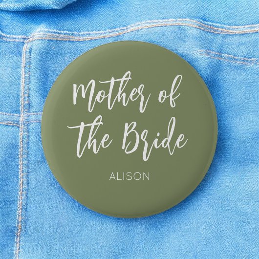 Mutter der Bride Sage Green White Button