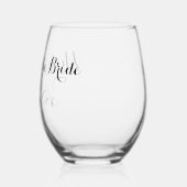 Mutter der Bride Script Name Geschenke Hochzeit Weinglas Ohne Stiel (Links)