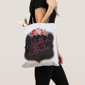 Mutter der Bride Script Rosa Blumenzwiese Tasche