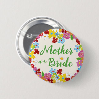 MUTTER DER BRIDE Spring Blume Wedding Name Tag Button