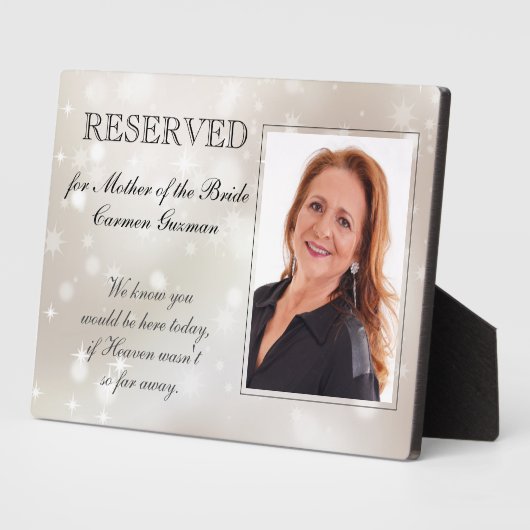 Mutter der Bride Stars vorbehalten Gedenkfeier Fotoplatte (Seite)
