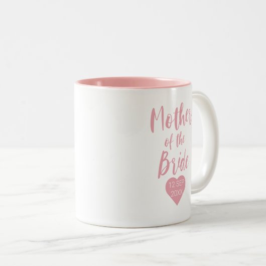 Mutter der Bride Two Tone Pink Script Zweifarbige Tasse (VorderseiteRechts)