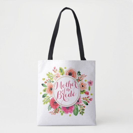Mutter der Bride Watercolor Hochzeitssacktasche Tasche (Vorderseite)