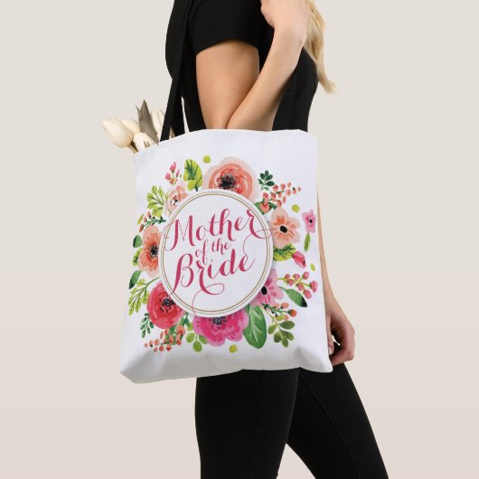 Mutter der Bride Watercolor Hochzeitssacktasche Tasche (Von Nahem)