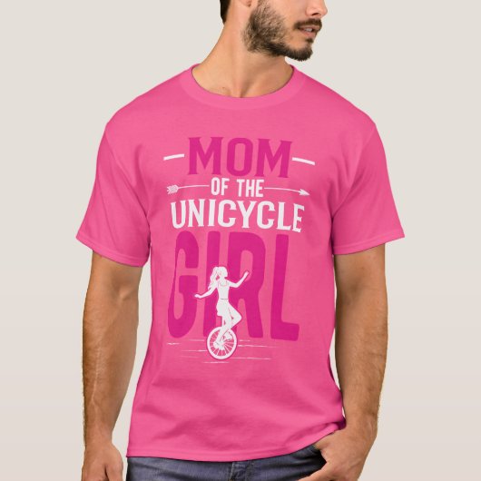 Mutter der Einrad-Mädchen-Retro T-Shirt (Vorderseite)