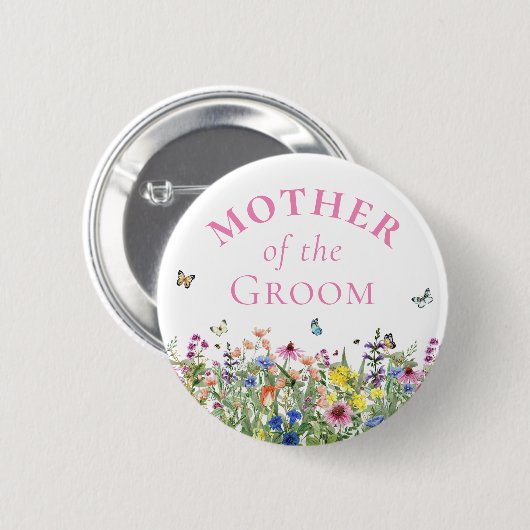 Mutter der Erde - Sommer-Blumen und Schmetterlinge Button (Vorne & Hinten)
