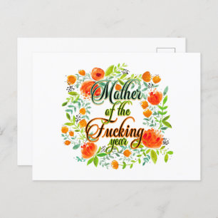 Mutter der F*cking-Jahr-Wildblume Blumenkohle Mama Postkarte