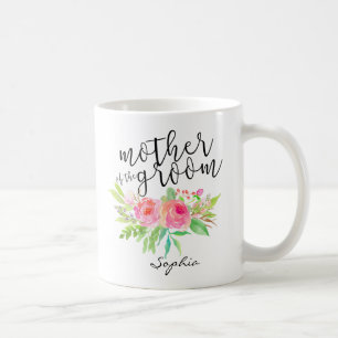 Mutter der Groom Aquarellblume Personalisiert Kaffeetasse