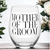 Mutter der Groom Black Modern Elegant Custom Weinglas Ohne Stiel