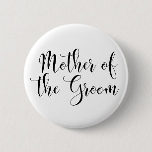 Mutter der Groom Black Script Typografie (30) Button