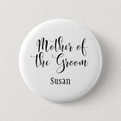 Mutter der Groom Black Typografie w/ Name (30) Button (Vorderseite)