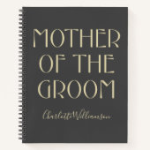 Mutter der Groom Black Typografy Name Hochzeit Notizblock (Vorderseite)