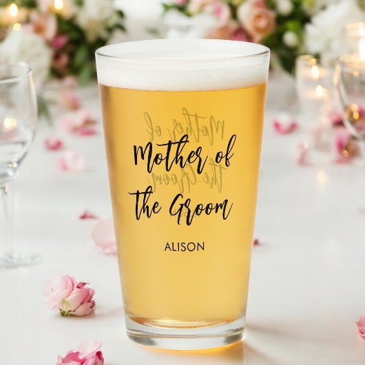 Mutter der Groom-Brautjungfrau Hochzeit Glas