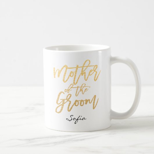 Mutter der Groom Buchstaben Custom Kaffeetasse (Rechts)