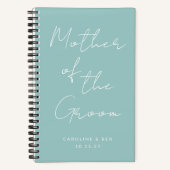 Mutter der Groom Custom Wedding Aqua Blue Notizblock (Vorderseite)