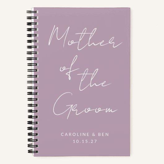 Mutter der Groom Custom Wedding Dusty Lilac Notizblock (Vorderseite)
