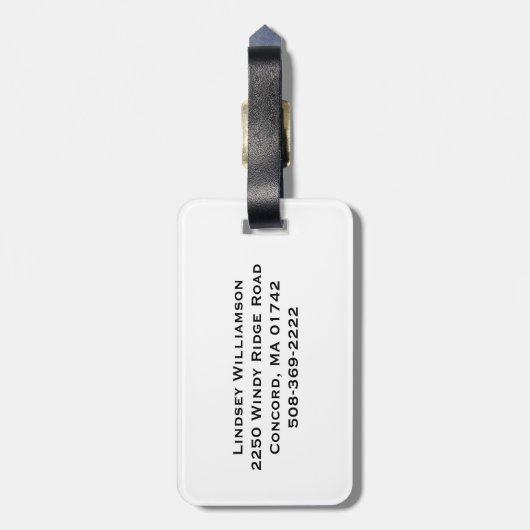 Mutter der Groom Custom Wedding Modern Monogram Gepäckanhänger (Rückseite vertikal)