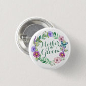 Mutter der Groom Elegant Floral Wedding Button (Vorne & Hinten)