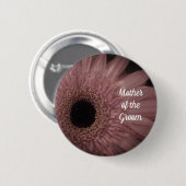 Mutter der Groom Elegant Pink Blume Button (Vorne & Hinten)