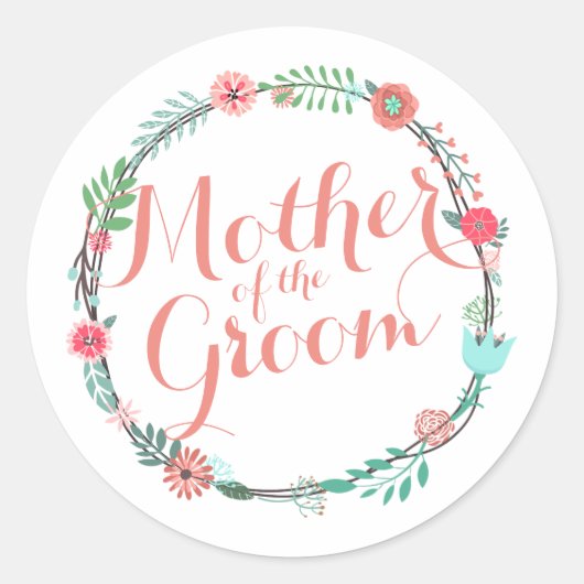 Mutter der Groom Elegant Wedding Sticker (Vorderseite)