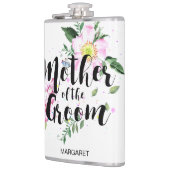 Mutter der Groom-Floral-Wasserfarbenhochzeit Flachmann (Links)