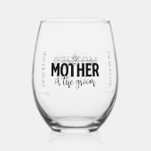Mutter der Groom-Flowscript Personalisiert Weinglas Ohne Stiel (Rückseite)