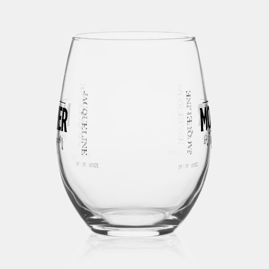 Mutter der Groom-Flowscript Personalisiert Weinglas Ohne Stiel (Links)