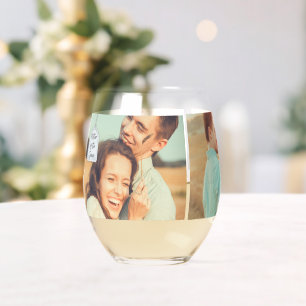 Mutter der Groom-FotoCollage Weinglas Ohne Stiel