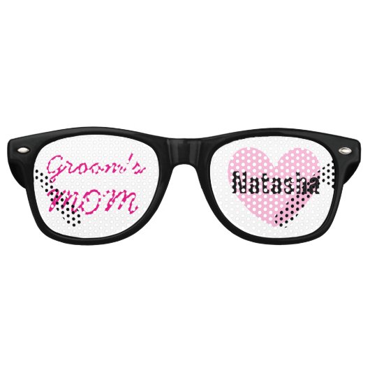 Mutter der GROOM Gastgeschenk Hochzeit Black Pink Partybrille (Vorderseite)