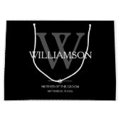 Mutter der Groom-Geschenk Monogram Elegant Hochzei Große Geschenktüte (Vorderseite)