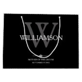 Mutter der Groom-Geschenk Monogram Elegant Hochzei Große Geschenktüte (Rückseite)