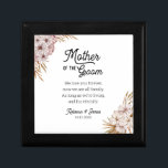 Mutter der Groom-Geschenkboxen für Personalisierte Erinnerungskiste<br><div class="desc">Eine Mutter des Groom Hochzeitsgeschenks, das mit einem boho blumigen Design und einem modernen kalligraphischen Design besticht. Stellen Sie die Meldung, Namen und Datum mithilfe der Personalisierungsoption ein. Suchen Sie nach etwas mehr Sitten? Bitte kontaktieren Sie mich für eine individuelle Bestellung. ****Für individuelle Anfragen, die Sie mit meiner Hilfe benötigen,...</div>