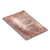 Mutter der Groom Glittery Rose Gold Foil Notizblock (Rechte Seite)