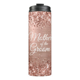 Mutter der Groom Glittery Rose Gold Glam Thermosbecher