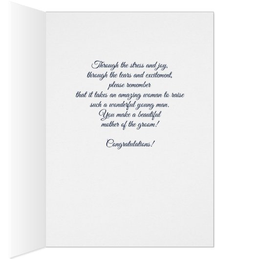 Mutter der Groom Gratulationen Navy Blue (Innen (Rechts))