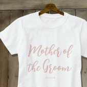 Mutter der Groom Hochzeit Custom Dusty Pink T-Shirt
