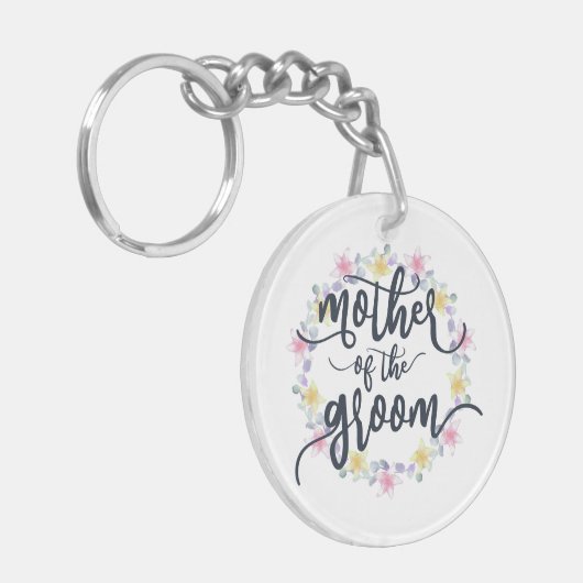 Mutter der Groom-Hochzeitkalligraphie | SCHLÜSSELA Schlüsselanhänger (Vorderseite links)