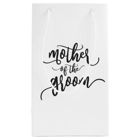 Mutter der Groom-Hochzeitskalligrafie| Geschenktas Kleine Geschenktüte (Rückseite)
