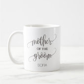 Mutter der Groom-Kalligrafie-Hochzeitsgeschenk Kaffeetasse (Links)